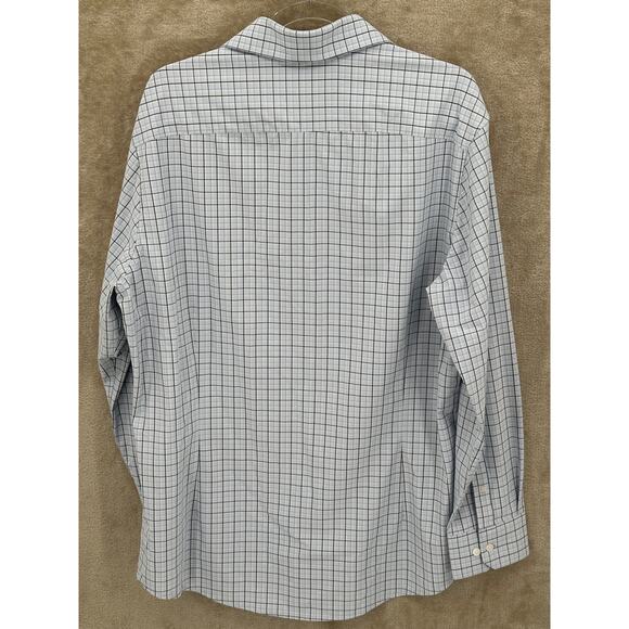 Mizzen+Main Shirt Mens XL Trim Fit Blue White Plaid Leeward Performance Stretch - Picture 3 of 7